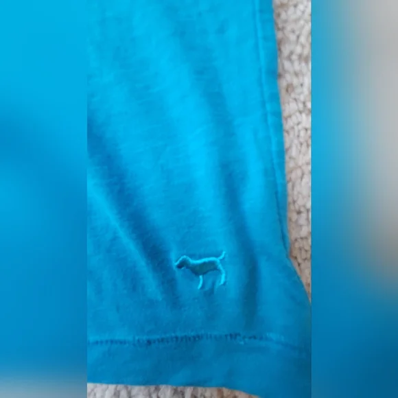 PINK Victoria's Secret Teal V-Neck Tee - Picture 2 of 4
